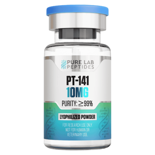 Buy PT-141 peptide powder 10mg for research only, not human/veterinary use - high purity lyophilized PT-141 (Bremelanotide), a synthetic α-MSH analog researched for sexual function effects