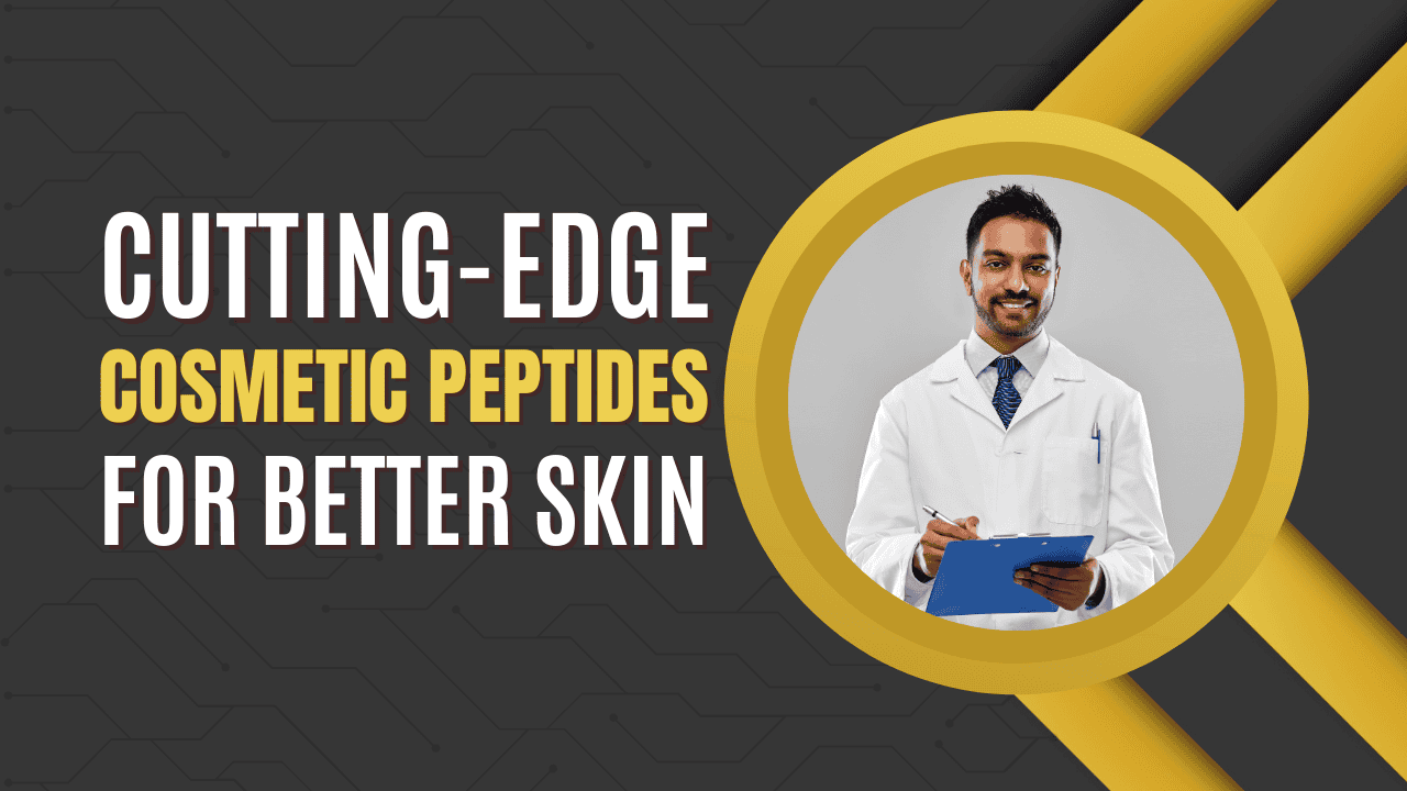 Doctor promoting cutting-edge cosmetic peptides for better skin health.