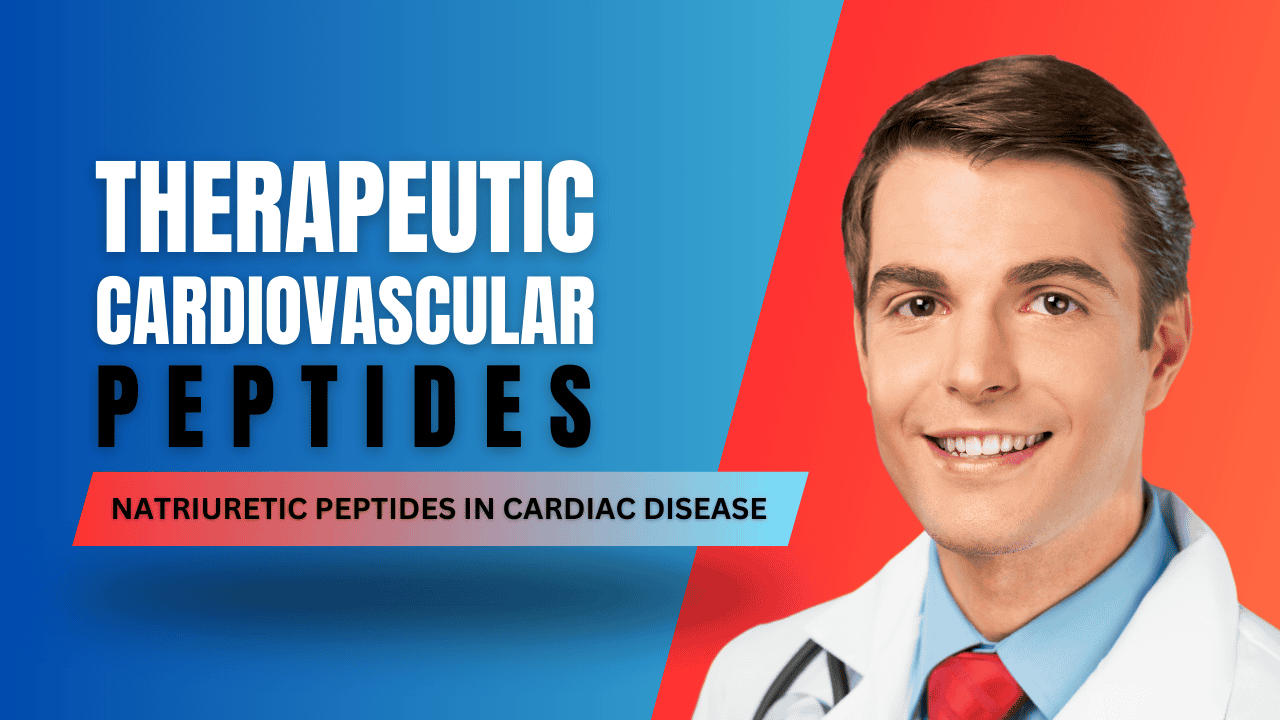 Doctor promoting therapeutic cardiovascular peptides for cardiac disease treatment.