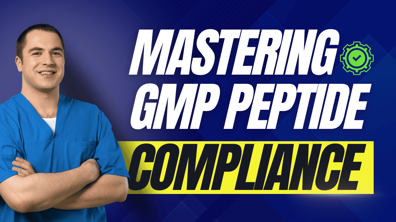 Medical professional promoting mastering GMP peptide compliance.