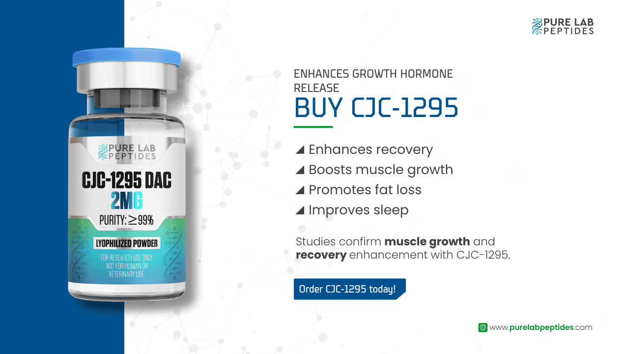 Pure Lab Peptides CJC-1295 DAC 2MG for muscle growth and recovery.