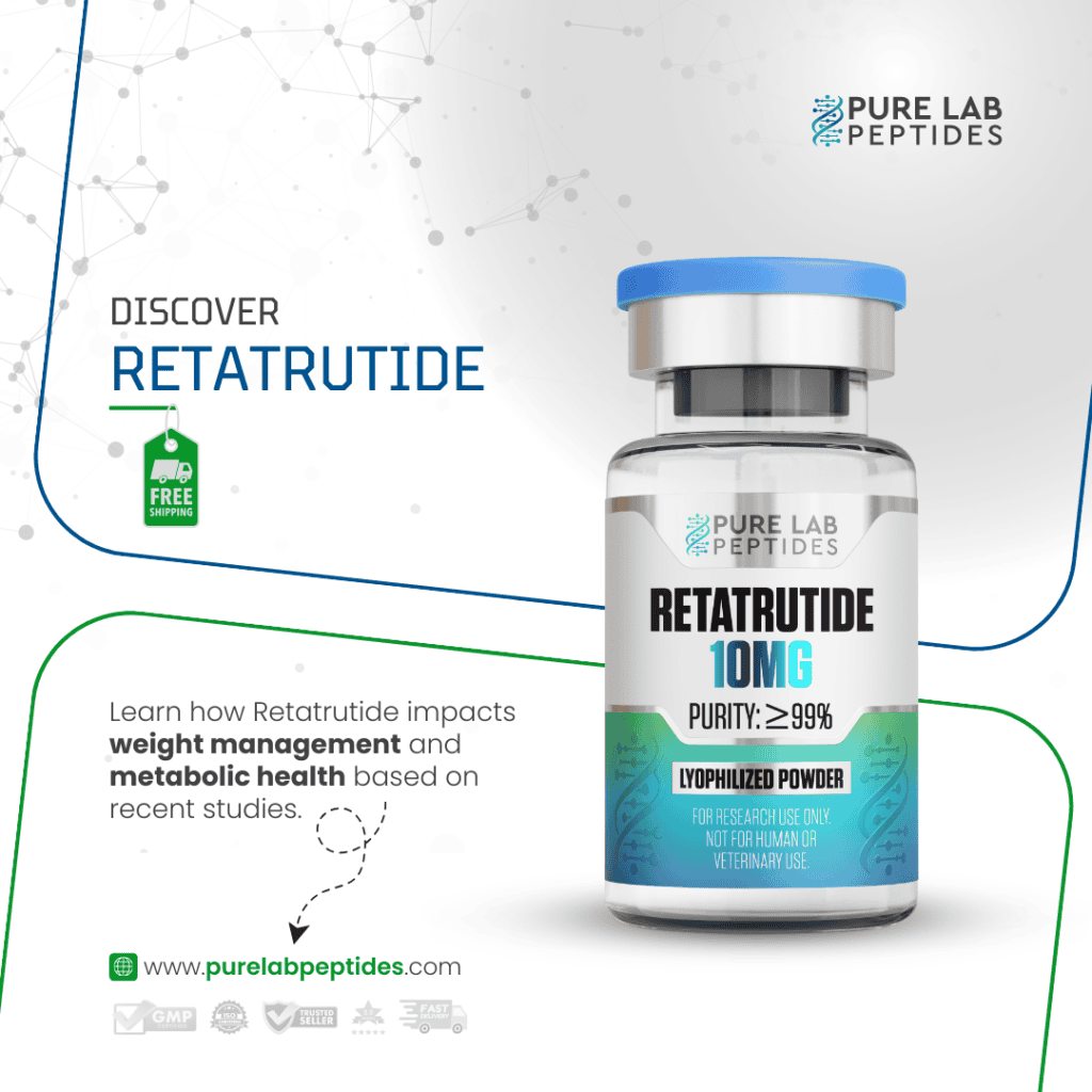 Bottle of Retatrutide 10mg from Pure Lab Peptides for weight management and metabolic health.