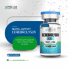 Pure Lab Peptides Cerebrolysin 60 mg vial, clear glass with blue cap, lyophilized powder for research use only