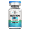 Pure Lab Peptides Glutathione 600 mg lyophilized powder vial with blue cap, purity ≥ 99%, research use only