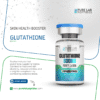 Pure Lab Peptides Glutathione 600 mg vial, clear glass with blue cap, research use only