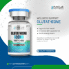 Pure Lab Peptides Glutathione 600 mg lyophilized powder vial with blue cap, research use only