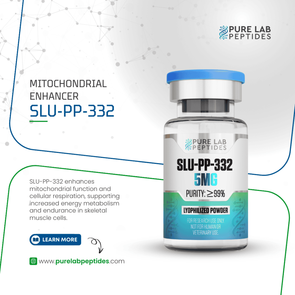 Pure Lab Peptides SLU-PP-332 5 mg lyophilized powder vial, blue cap, research use only