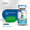 A clear vial of HCG 5000 IU labeled with a purity of ≥99%, placed against a modern, scientific background. The label includes the brand name 'Pure Lab Peptides' and a note stating 'For research use only. Not for human or veterinary use.' An informational text highlights that observational cohorts noted improved luteal sufficiency post-HCG.