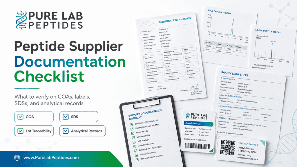 Peptide Supplier Documentation Checklist for RUO Labs